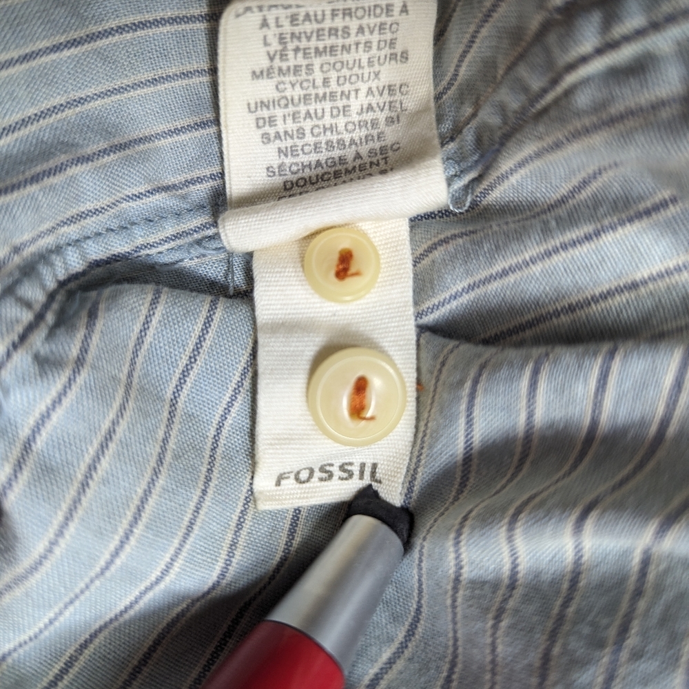 Fossil 54 Mens Long Sleeve Button Down - image 4